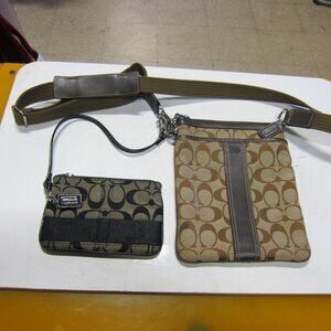 Coach Mini Messenger Bag 7" x 9" w/Shoulder Strap & Coach Coin Purse 6" x 4"